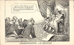 VINTAGE POSTCARD Congratulation in François