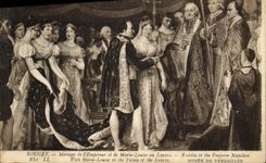 VINTAGE POSTCARD Napoleon 1st Mullet Marriage of the Emperor and Marie Louise in Louvre Museum of Versailles