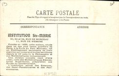 CPA Enfants Institution Sainte Marie Facade du n°32 Rue de Monceau Rue de Messine Paris 