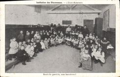 VINTAGE POSTCARD Children Small children Institution of the Deaconesses the nursery school