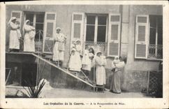 VINTAGE POSTCARD Children orphans of the war in Pouponniere of Nice