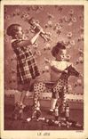 VINTAGE POSTCARD Children the play Horse Headstock
