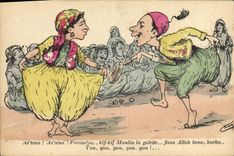 CPA Fantaisie Illustrateur Afrique du Nord 