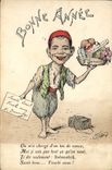 CPA Fantaisie Illustrateur Afrique du Nord Bonne annee