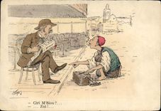 CPA Fantaisie Illustrateur Afrique du Nord Cireur de chaussures