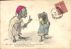 VINTAGE POSTCARD Fantasy North Africa Illustrator Woman