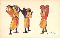 VINTAGE POSTCARD Fantasy North Africa Illustrator Sandoz