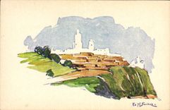 VINTAGE POSTCARD Fantasy North Africa Illustrator Cars African Circuits northern