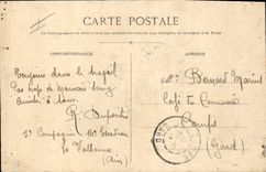 VINTAGE POSTCARD Militaria Valbonne the canteen