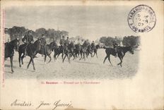 VINTAGE POSTCARD Militaria Saumur Work on the Hanging-post Horse