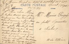 Infantería de Militaria de la POSTAL de la VENDIMIA en emboscada detrás de un seto
