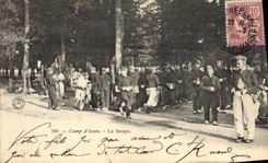 VINTAGE POSTCARD Militaria Camp of Avon soup