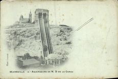 CPA Marseille Ascenseurs de Notre Dame De La Garde