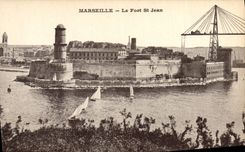 CPA Marseille La Cathedrale et le Fort Saint Jean