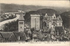 La POSTAL Pau de la VENDIMIA el castillo y dio vista de Martin Saint