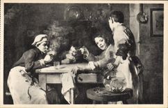 VINTAGE POSTCARD Palate of Beautiful arts of the Town of Paris the part of charts Joseph Lease