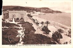 POSTAL de la VENDIMIA Niza los Estados Unidos Quay y la caminata del inglés