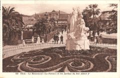 VINTAGE POSTCARD Nice the Monument It and Gardens of King Albert 1st