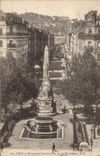 VINTAGE POSTCARD Lyon Carnot Monument and Rue of the Republic