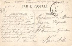 VINTAGE POSTCARD Lyon Carnot Monument and Rue of the Republic