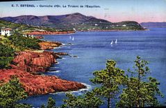 VINTAGE POSTCARD Esterel Cornice of Gold the three-pronged fork of Esquillon