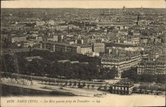 CPA Paris La Rive Gauche Prise du Trocadero
