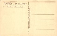 VINTAGE POSTCARD Paris Notre Dame and Place of the Square