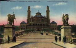 CPA Paris Le Trocadero et le Pont d'Iena