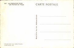 POSTAL de la VENDIMIA las rocas de la cornisa del oro de Trayas