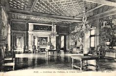 POSTAL Pau interior de la VENDIMIA del castillo la sala de estar grande