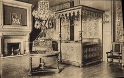 La POSTAL Pau de la VENDIMIA el cuarto de Enrique IV del castillo tiene que colocar a los reyes de Navarra conocida como Chambre Enrique IV