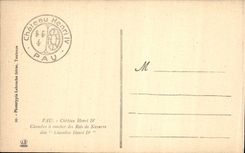 La POSTAL Pau de la VENDIMIA el cuarto de Enrique IV del castillo tiene que colocar a los reyes de Navarra conocida como Chambre Enrique IV