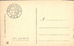 Sitio de Enrique IV del castillo de Pau de la POSTAL de la VENDIMIA de los oficiales del servicio