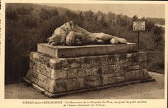 VINTAGE POSTCARD Fleury in front of Douaumont the monument of the vault Fine co. Militaria