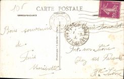 VINTAGE POSTCARD Paris Park Heap the Grid golden