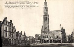 VINTAGE POSTCARD Arras the town hall and the districts surrounding Militaria