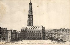 VINTAGE POSTCARD Arras the town hall and the small place