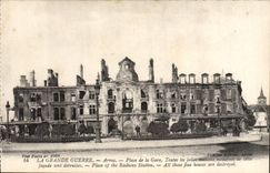 CPA Arras Place de la Gare Militaria