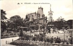 VINTAGE POSTCARD Fecamp Public garden of Benedictine