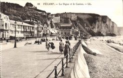 VINTAGE POSTCARD Fecamp the Dam and the Casino