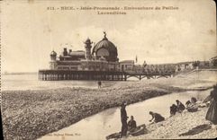 CPA Nice Jetee promenade Embouchure du Paillon Lavandieres 