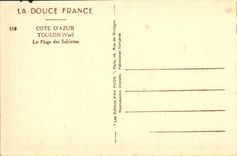 VINTAGE POSTCARD Toulon the Beach of Sablettes