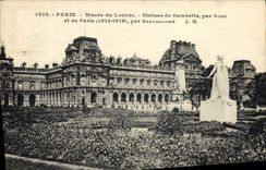 VINTAGE POSTCARD Paris Museum of Louvre Statues of Gambetta