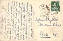 VINTAGE POSTCARD Paris the Caretaker's lodge and the Bridge with the exchange