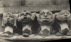 CPA Cathedrale de Reims Figures grotesques