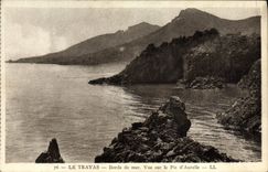VINTAGE POSTCARD Trayas Seaside Seen On the Peak D' Aurelle