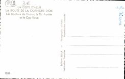 MODERN CARD the Dimension Of Azure the Road Of the Gold Cornice rocks of Trayas the Russet-red peak Aurele and Cape