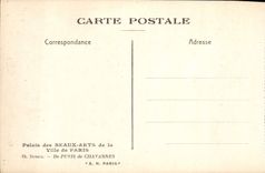 VINTAGE POSTCARD Palate Of Beautiful arts Of the Town Of Paris Drawing De Puvis de Chavannes