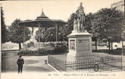 CPA Pau Statue D'Henri IV Et Kiosque De Musique