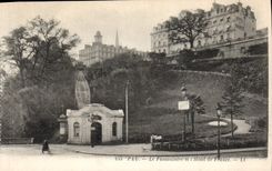 CPA Pau Le Funiculaire Et I'Hotel De France